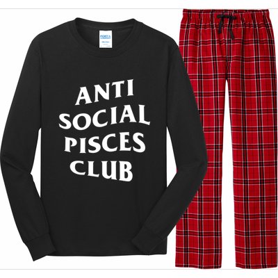 Anti Social Pisces Club Introvert Birth Sign Pisces Zodiac Cute Gift Long Sleeve Pajama Set