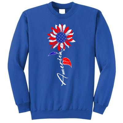 America Sunflower Patriotic Graphic 4th Of July Gift Sweatshirt