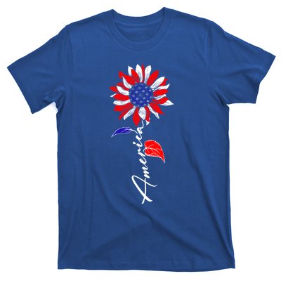 America Sunflower Patriotic Graphic 4th Of July Gift T-Shirt