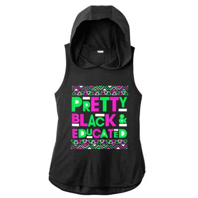 AKA Sorority Pretty Black Educated Black History Month Gift Ladies PosiCharge Tri-Blend Wicking Draft Hoodie Tank