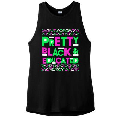 AKA Sorority Pretty Black Educated Black History Month Gift Ladies PosiCharge Tri-Blend Wicking Tank