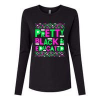 AKA Sorority Pretty Black Educated Black History Month Gift Womens Cotton Relaxed Long Sleeve T-Shirt