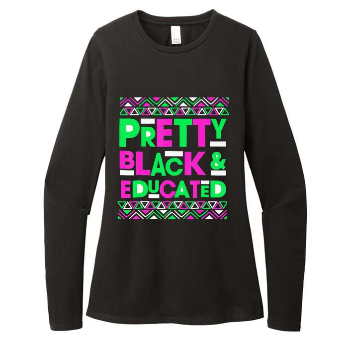 AKA Sorority Pretty Black Educated Black History Month Gift Womens CVC Long Sleeve Shirt