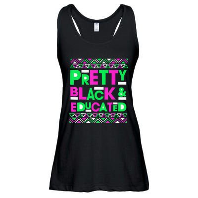 AKA Sorority Pretty Black Educated Black History Month Gift Ladies Essential Flowy Tank