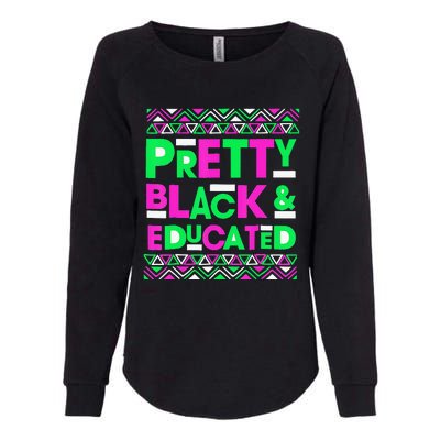 AKA Sorority Pretty Black Educated Black History Month Gift Womens California Wash Sweatshirt