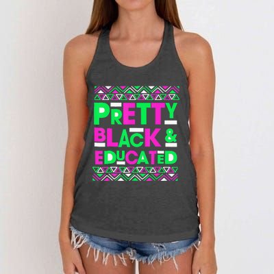 AKA Sorority Pretty Black Educated Black History Month Gift Women's Knotted Racerback Tank