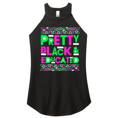 AKA Sorority Pretty Black Educated Black History Month Gift Women's Perfect Tri Rocker Tank