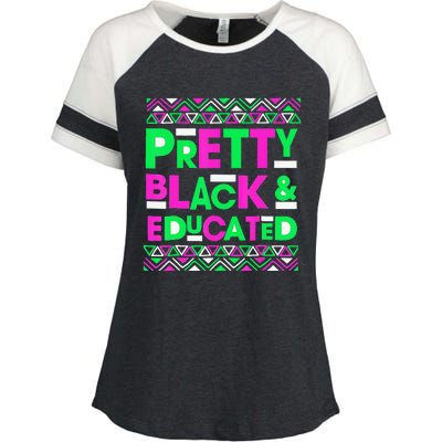 AKA Sorority Pretty Black Educated Black History Month Gift Enza Ladies Jersey Colorblock Tee