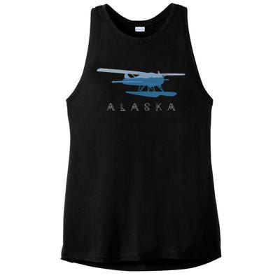 Alaska Sea Plane Seaplane Pilot Alaskan Landscape Ladies PosiCharge Tri-Blend Wicking Tank