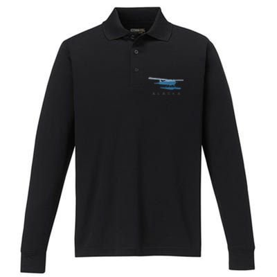 Alaska Sea Plane Seaplane Pilot Alaskan Landscape Performance Long Sleeve Polo