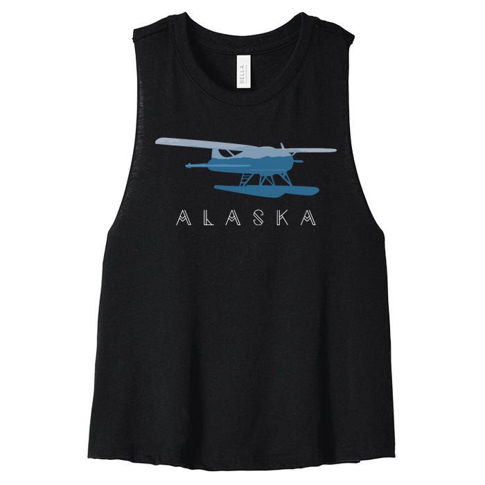 Alaska Sea Plane Seaplane Pilot Alaskan Landscape Women's Racerback Cropped Tank