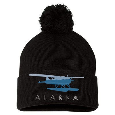 Alaska Sea Plane Seaplane Pilot Alaskan Landscape Pom Pom 12in Knit Beanie