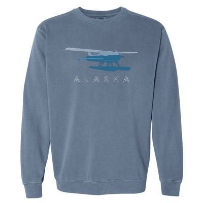 Alaska Sea Plane Seaplane Pilot Alaskan Landscape Garment-Dyed Sweatshirt