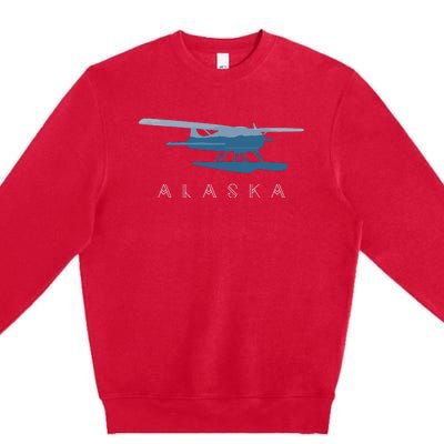 Alaska Sea Plane Seaplane Pilot Alaskan Landscape Premium Crewneck Sweatshirt