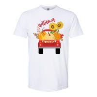 Autumn Sunflower Pumpkin Vintage Truck Softstyle CVC T-Shirt