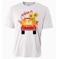 Autumn Sunflower Pumpkin Vintage Truck Cooling Performance Crew T-Shirt