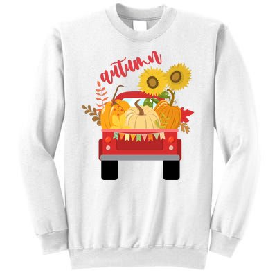 Autumn Sunflower Pumpkin Vintage Truck Sweatshirt