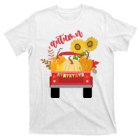 Autumn Sunflower Pumpkin Vintage Truck T-Shirt