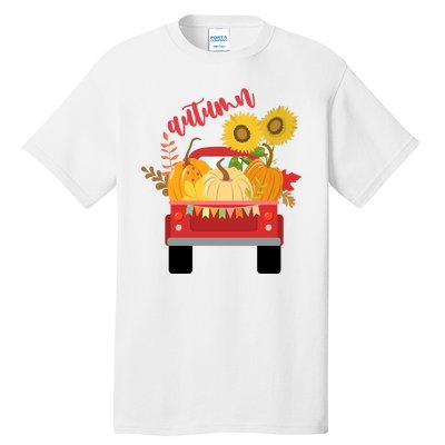 Autumn Sunflower Pumpkin Vintage Truck Tall T-Shirt