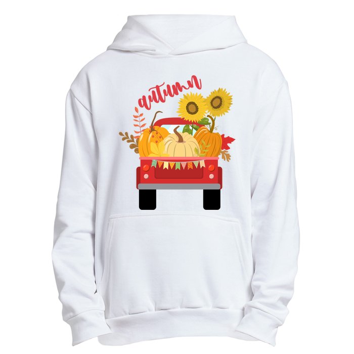 Autumn Sunflower Pumpkin Vintage Truck Urban Pullover Hoodie