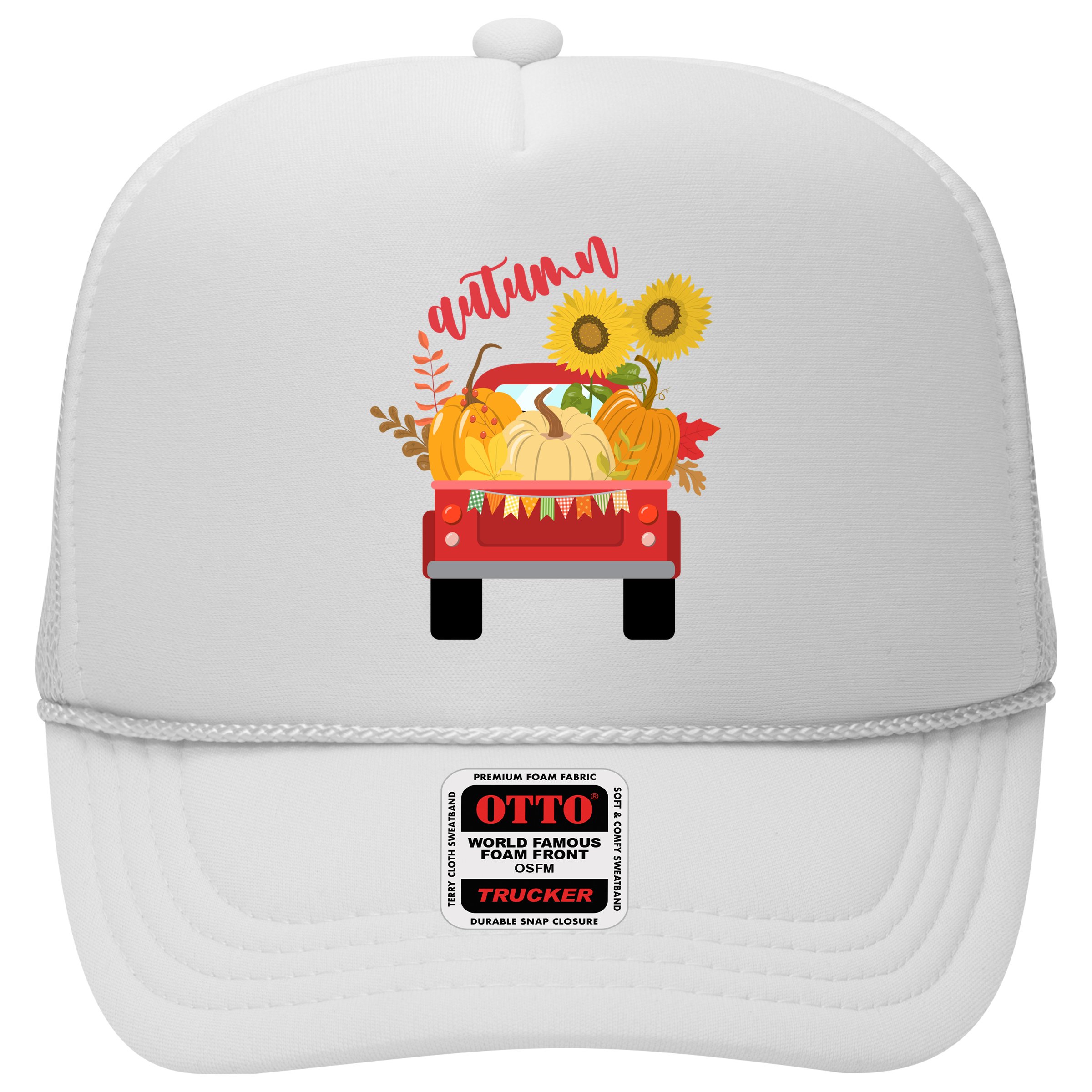 Autumn Sunflower Pumpkin Vintage Truck Hat