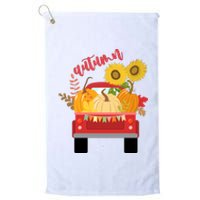 Autumn Sunflower Pumpkin Vintage Truck Platinum Collection Golf Towel