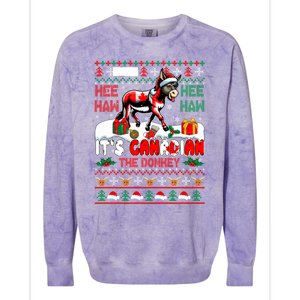 Animal Sound Proud Canadian Cute Donkey Xmas Farmer Gift Colorblast Crewneck Sweatshirt