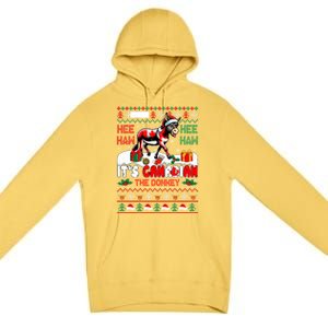 Animal Sound Proud Canadian Cute Donkey Xmas Farmer Gift Premium Pullover Hoodie