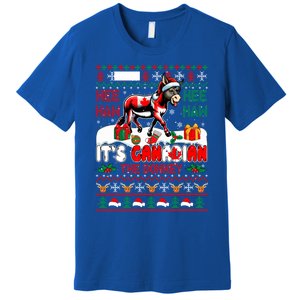 Animal Sound Proud Canadian Cute Donkey Xmas Farmer Gift Premium T-Shirt