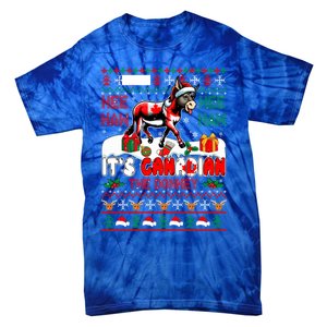 Animal Sound Proud Canadian Cute Donkey Xmas Farmer Gift Tie-Dye T-Shirt