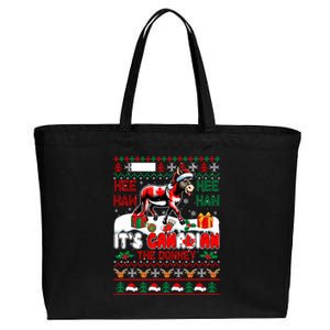 Animal Sound Proud Canadian Cute Donkey Xmas Farmer Gift Cotton Canvas Jumbo Tote