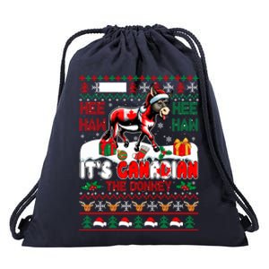 Animal Sound Proud Canadian Cute Donkey Xmas Farmer Gift Drawstring Bag