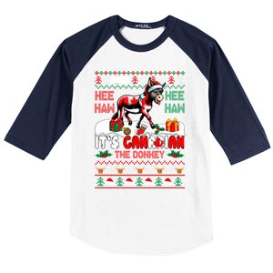 Animal Sound Proud Canadian Cute Donkey Xmas Farmer Gift Baseball Sleeve Shirt