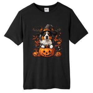 Australian Shepherd Pumpkin Halloween Thanksgiving Tall Fusion ChromaSoft Performance T-Shirt