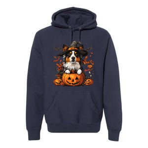 Australian Shepherd Pumpkin Halloween Thanksgiving Premium Hoodie