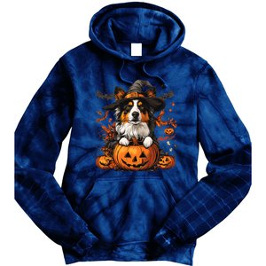 Australian Shepherd Pumpkin Halloween Thanksgiving Tie Dye Hoodie