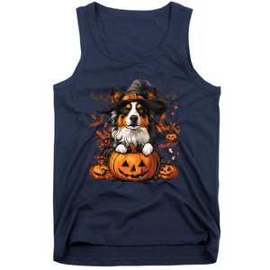 Australian Shepherd Pumpkin Halloween Thanksgiving Tank Top