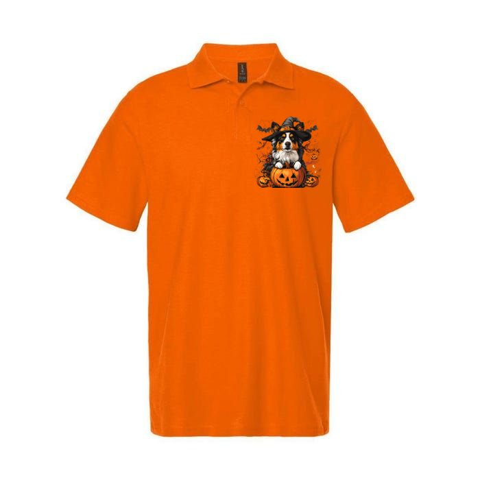 Australian Shepherd Pumpkin Halloween Thanksgiving Softstyle Adult Sport Polo