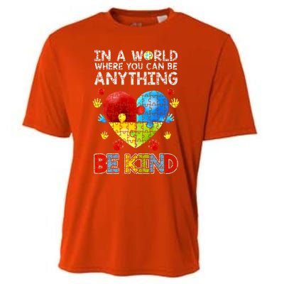 Autistic Support Puzzle Be Kind Autism Awareness Gift Cooling Performance Crew T-Shirt