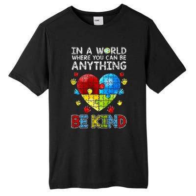 Autistic Support Puzzle Be Kind Autism Awareness Gift Tall Fusion ChromaSoft Performance T-Shirt