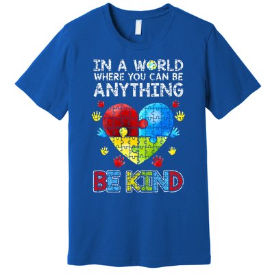 Autistic Support Puzzle Be Kind Autism Awareness Gift Premium T-Shirt