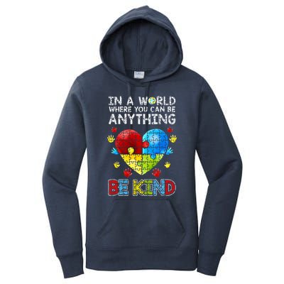 Autistic Support Puzzle Be Kind Autism Awareness Gift Women's Pullover Hoodie