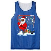 Afro Santa Playing Hockey Xmas Black Afro Hockey Player Gift Mesh Reversible Basketball Jersey Tank