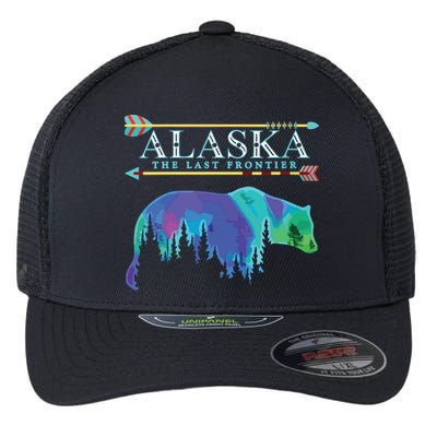 Alaska State Pride Alaska Northern Lights Alaskan Bear Flexfit Unipanel Trucker Cap