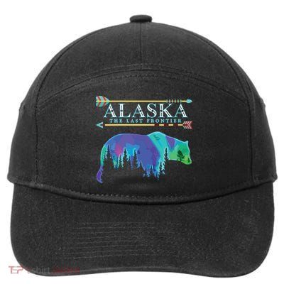 Alaska State Pride Alaska Northern Lights Alaskan Bear 7-Panel Snapback Hat