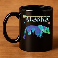 Alaska State Pride Alaska Northern Lights Alaskan Bear 11oz C Handle Ceramic Mug