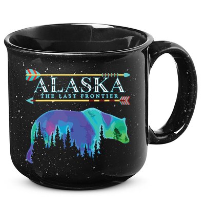 Alaska State Pride Alaska Northern Lights Alaskan Bear 15oz Campfire Ceramic Mug