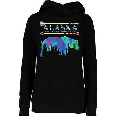 Alaska State Pride Alaska Northern Lights Alaskan Bear Womens Funnel Neck Pullover Hood