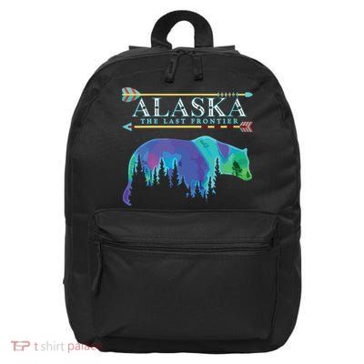 Alaska State Pride Alaska Northern Lights Alaskan Bear 16 in Basic Backpack
