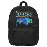 Alaska State Pride Alaska Northern Lights Alaskan Bear 16 in Basic Backpack